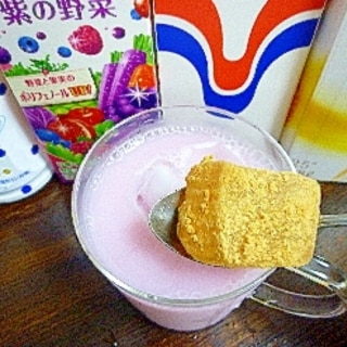 アイス♡蕨餅入♡カルピス紫の野菜ミルク酒